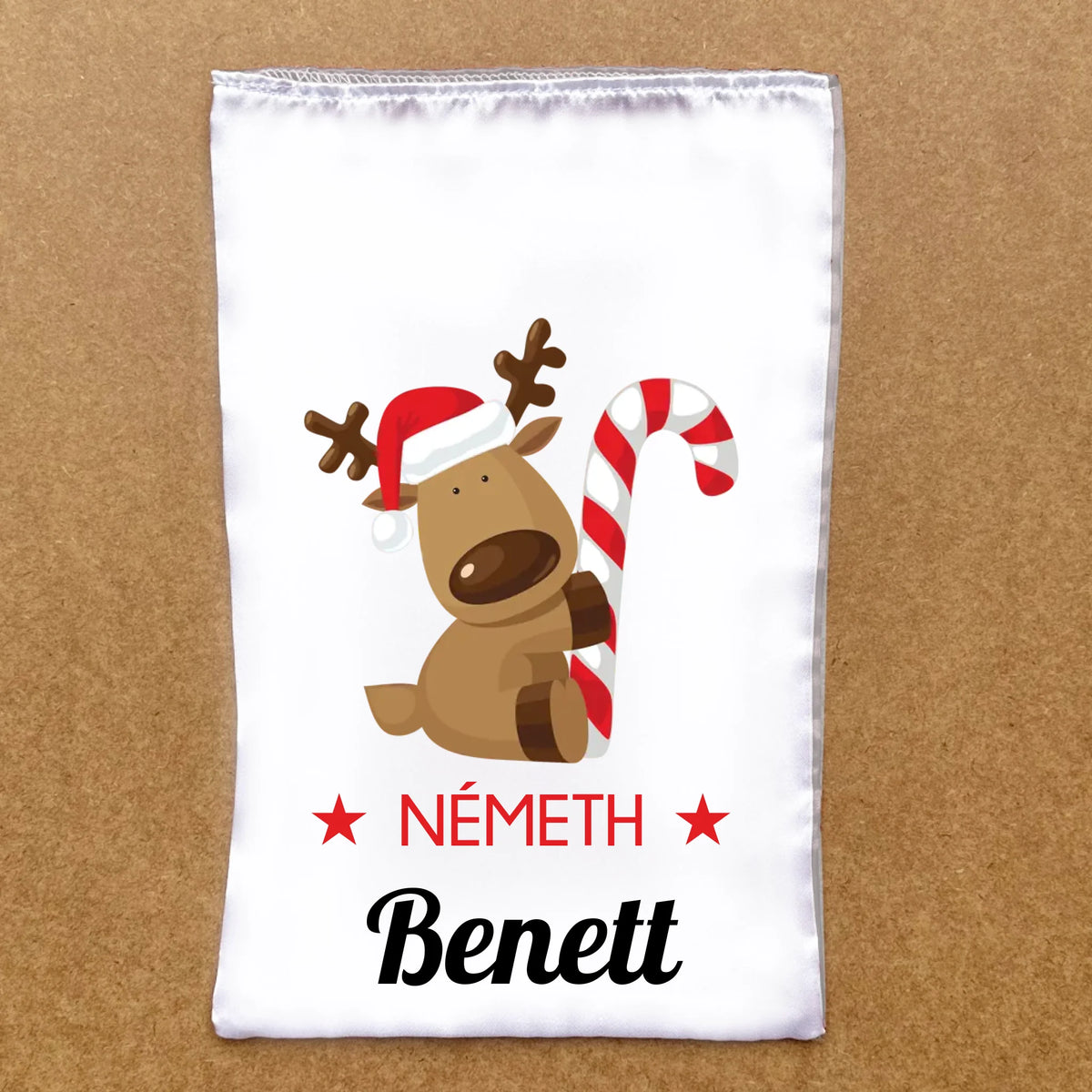 Geantă personalizată de Moș Crăciun cu o figurină la alegere