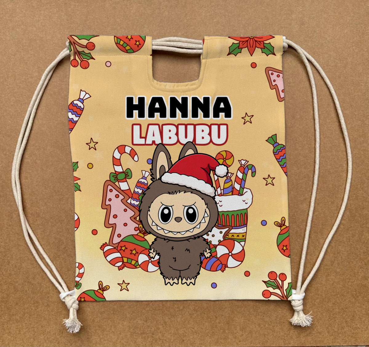 Labubu karácsonyi tornazsák