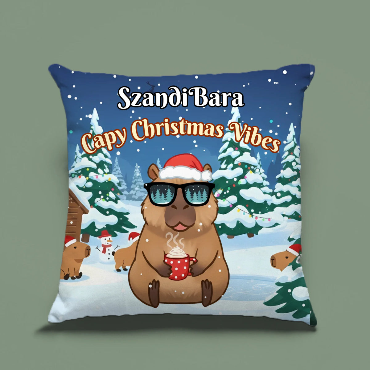 Capybara Christmas Vibes  párna