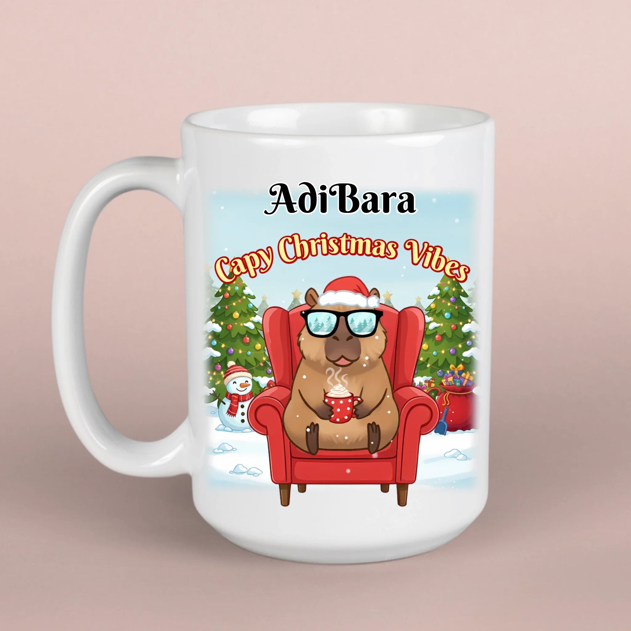 Capybara Christmas Vibes - Cană 330 ml și 450 ml