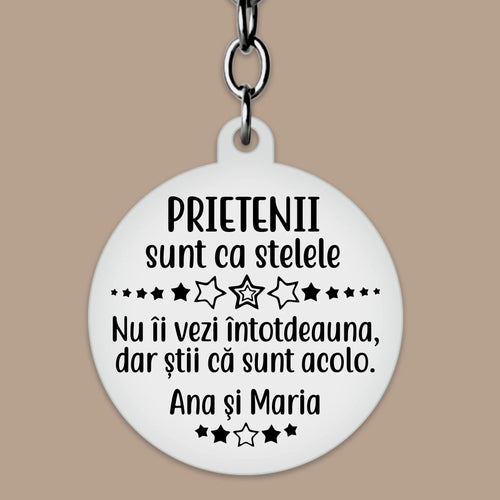 Cadou pentru prieteni, breloc gravat