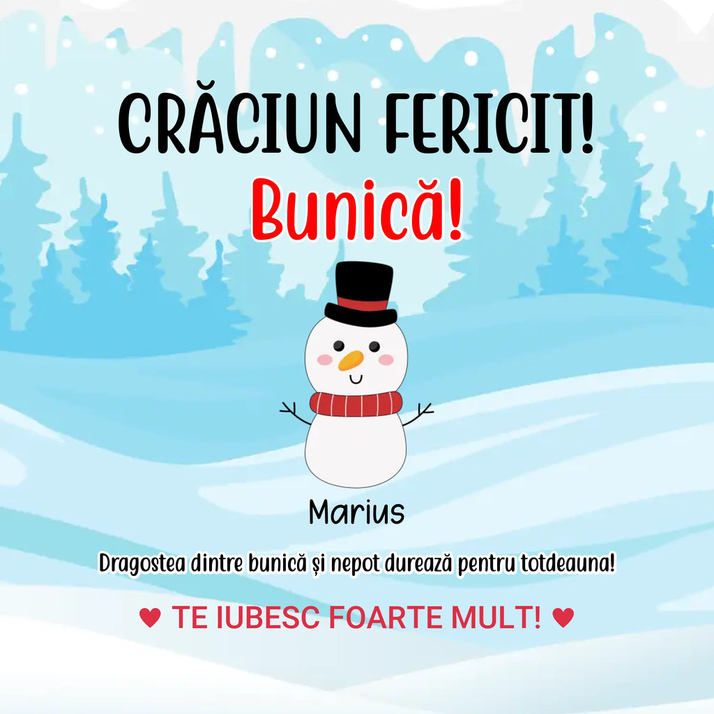 Pernă de Crăciun pentru bunici cu nepoțeii