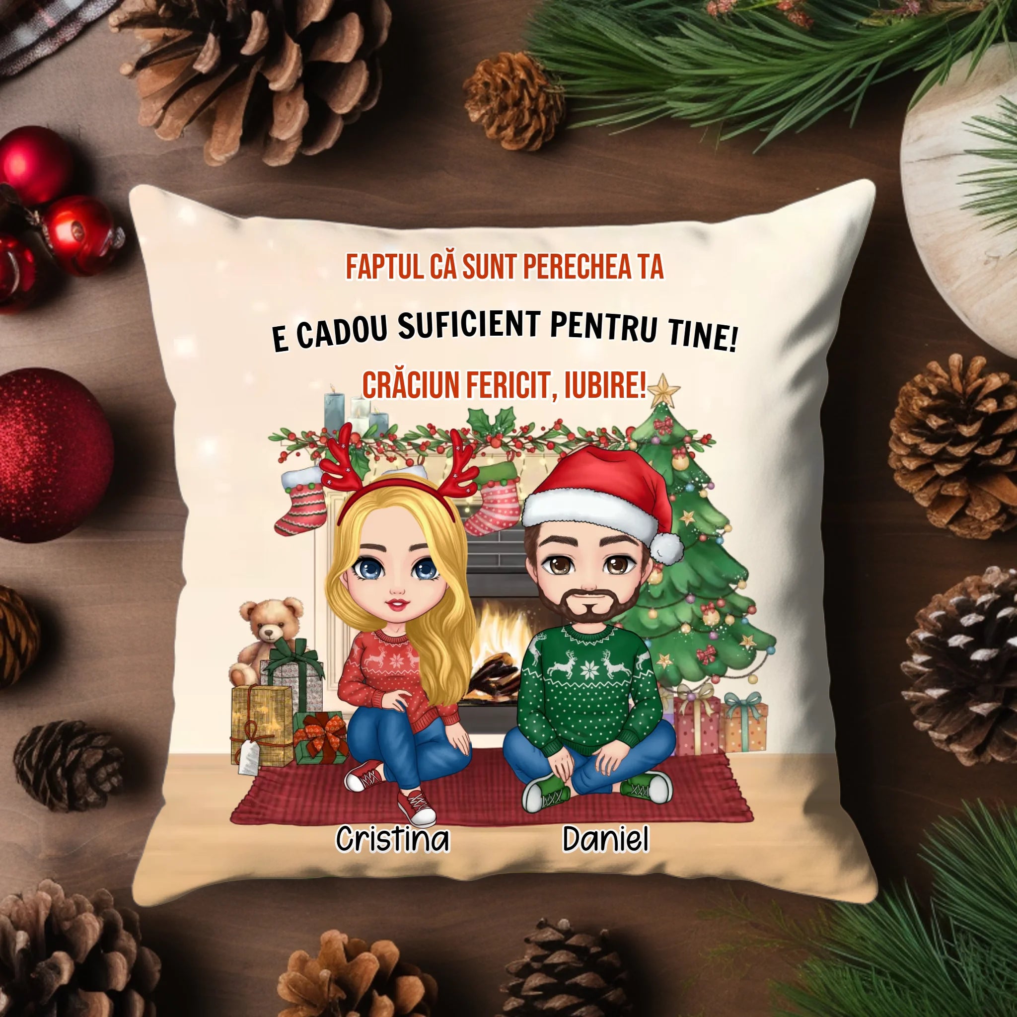 Pernă de Crăciun pentru cupluri