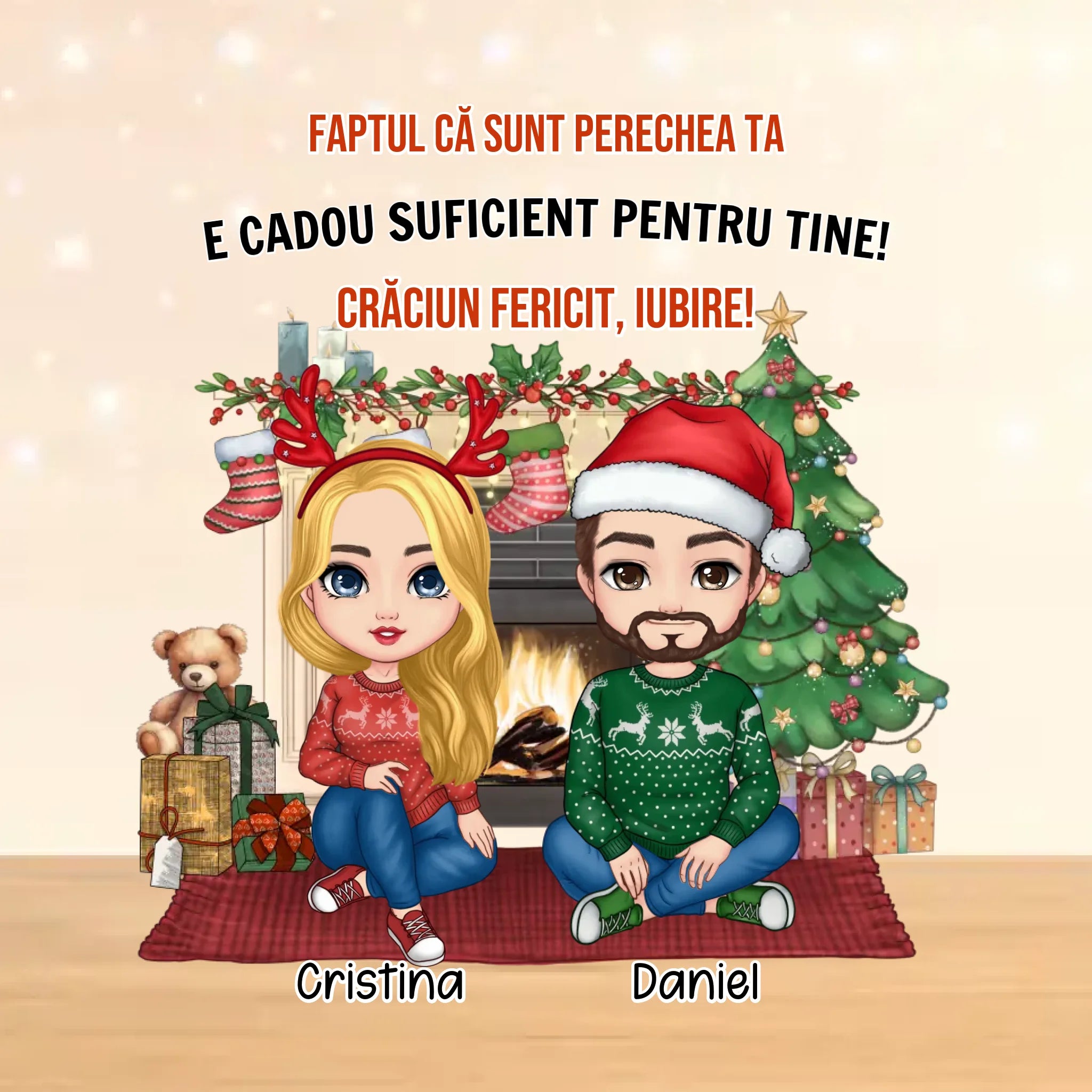 Pernă de Crăciun pentru cupluri