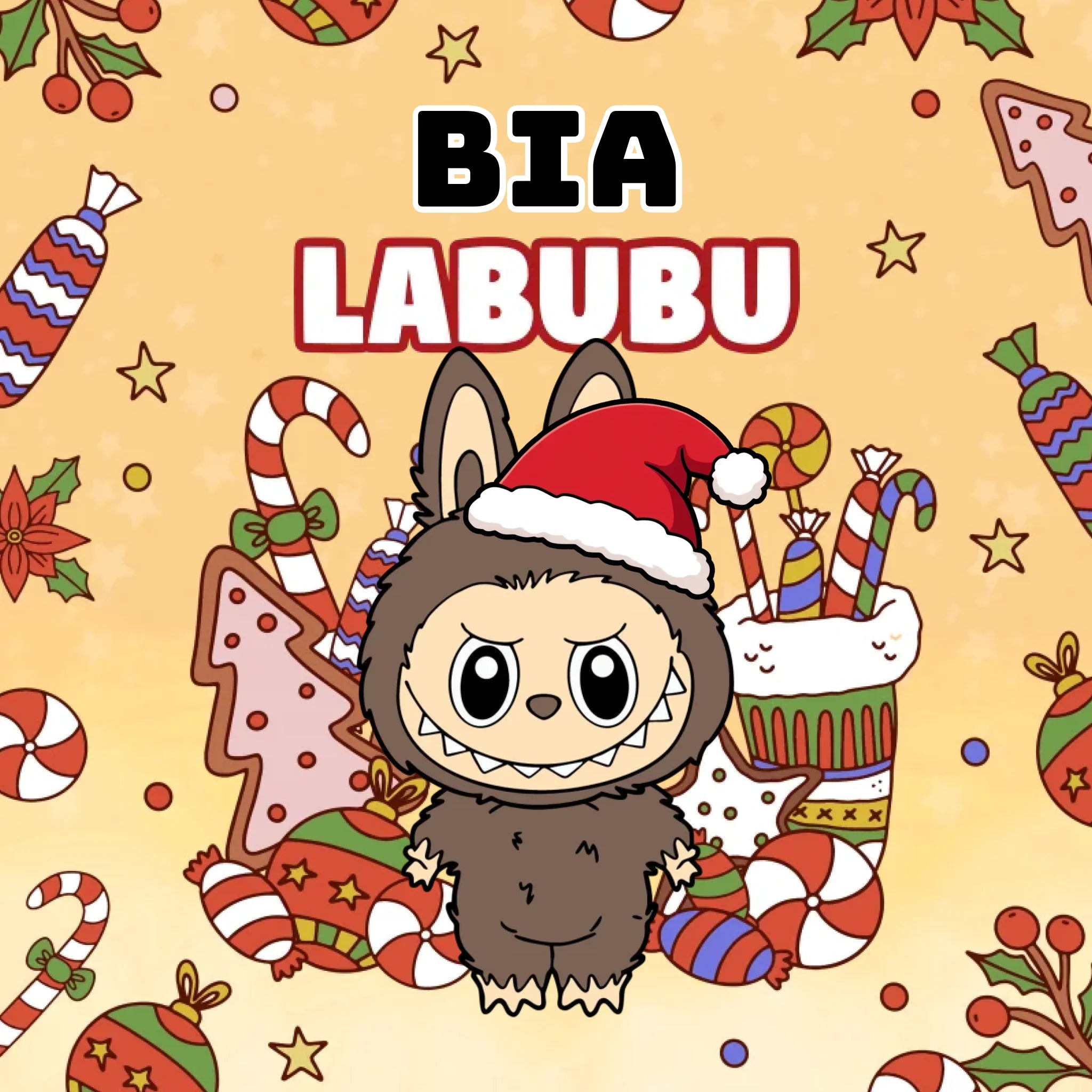 Pernă Labubu de Crăciun