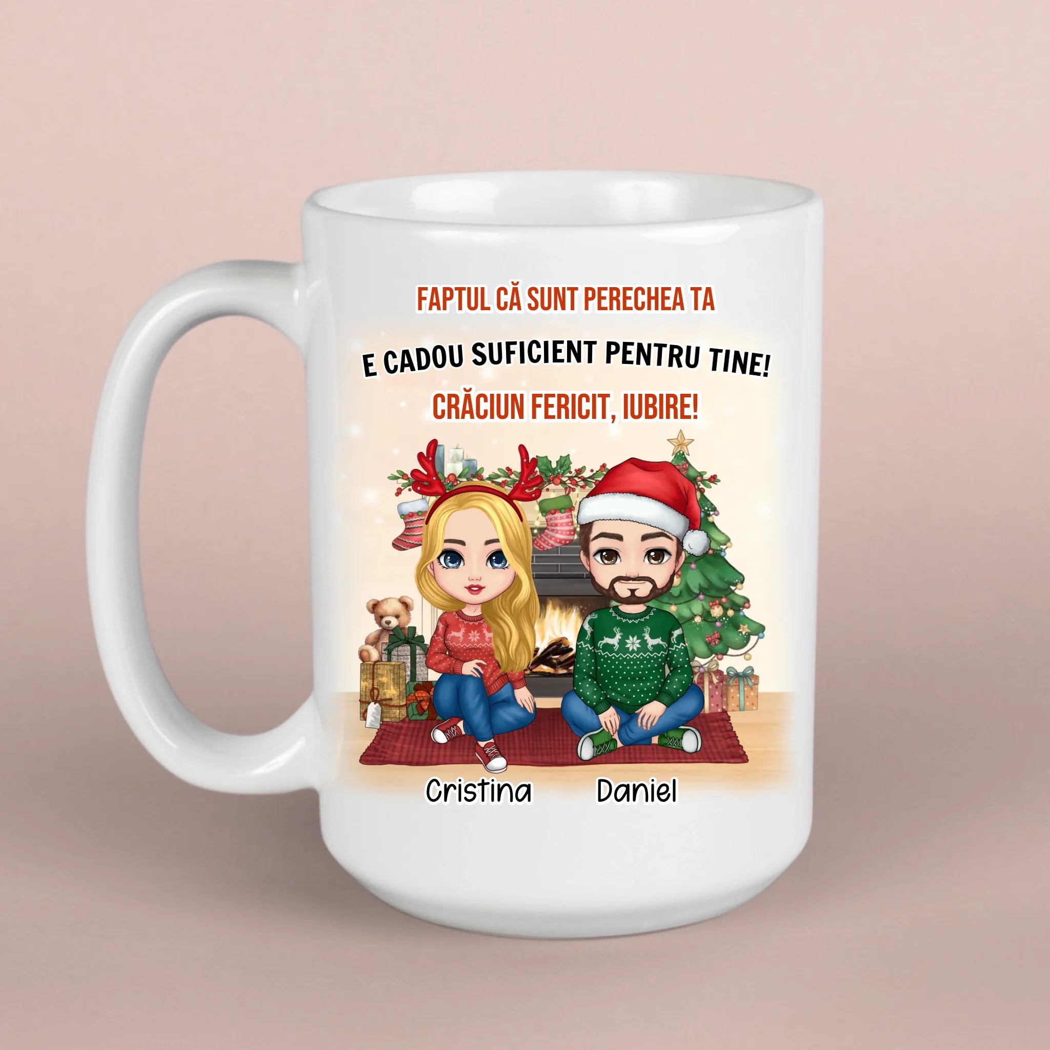 Cadou de Crăciun pentru cupluri - Cană personalizată, 330 ml și 450 ml
