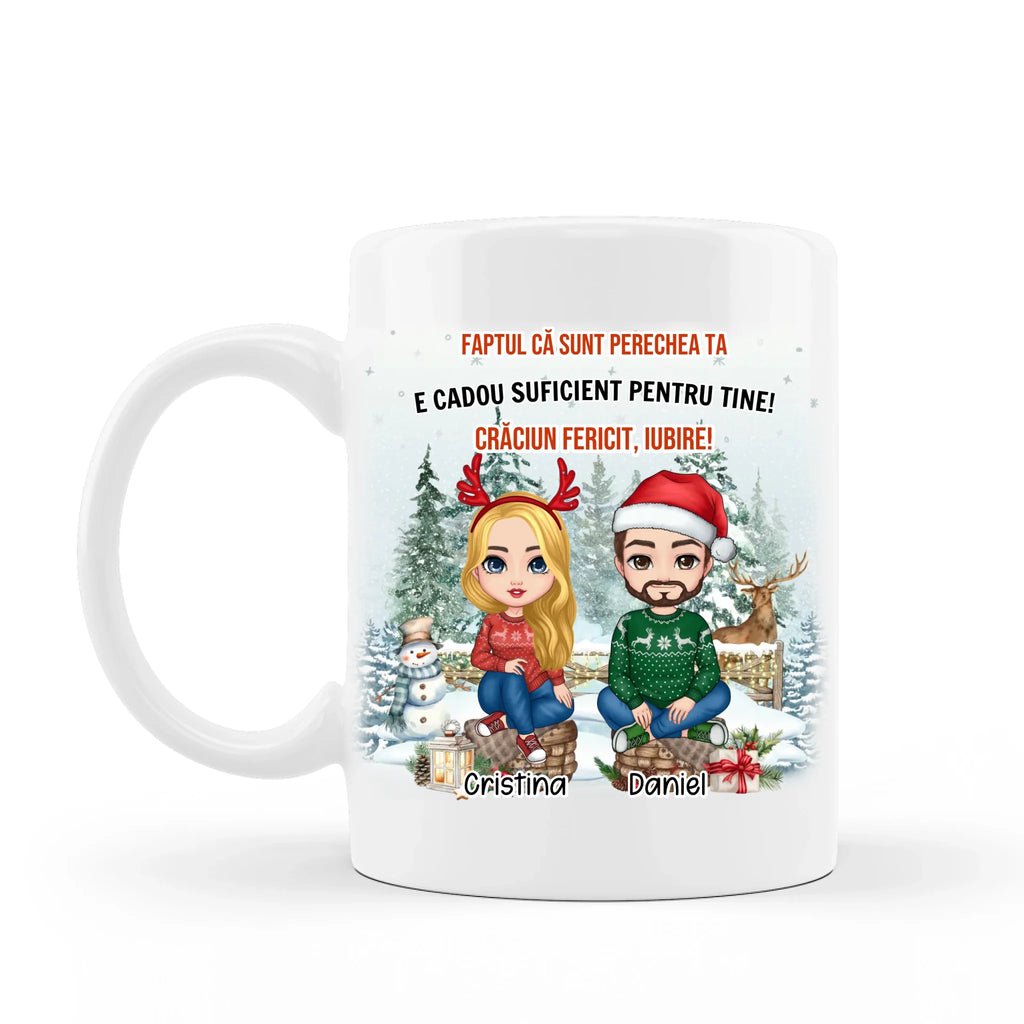 Cadou de Crăciun pentru cupluri - Cană personalizată, 330 ml și 450 ml