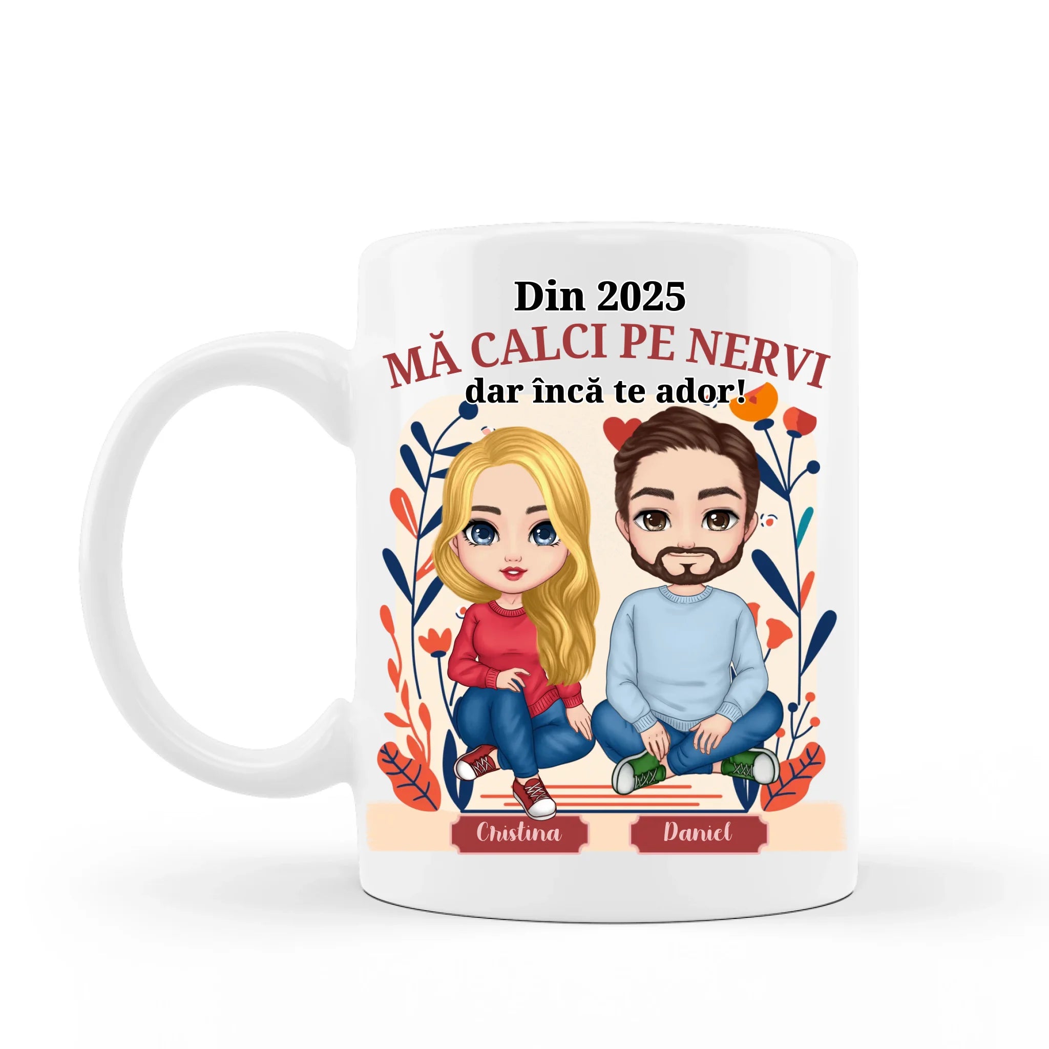 Mă calci pe nervi - Cană pentru cupluri