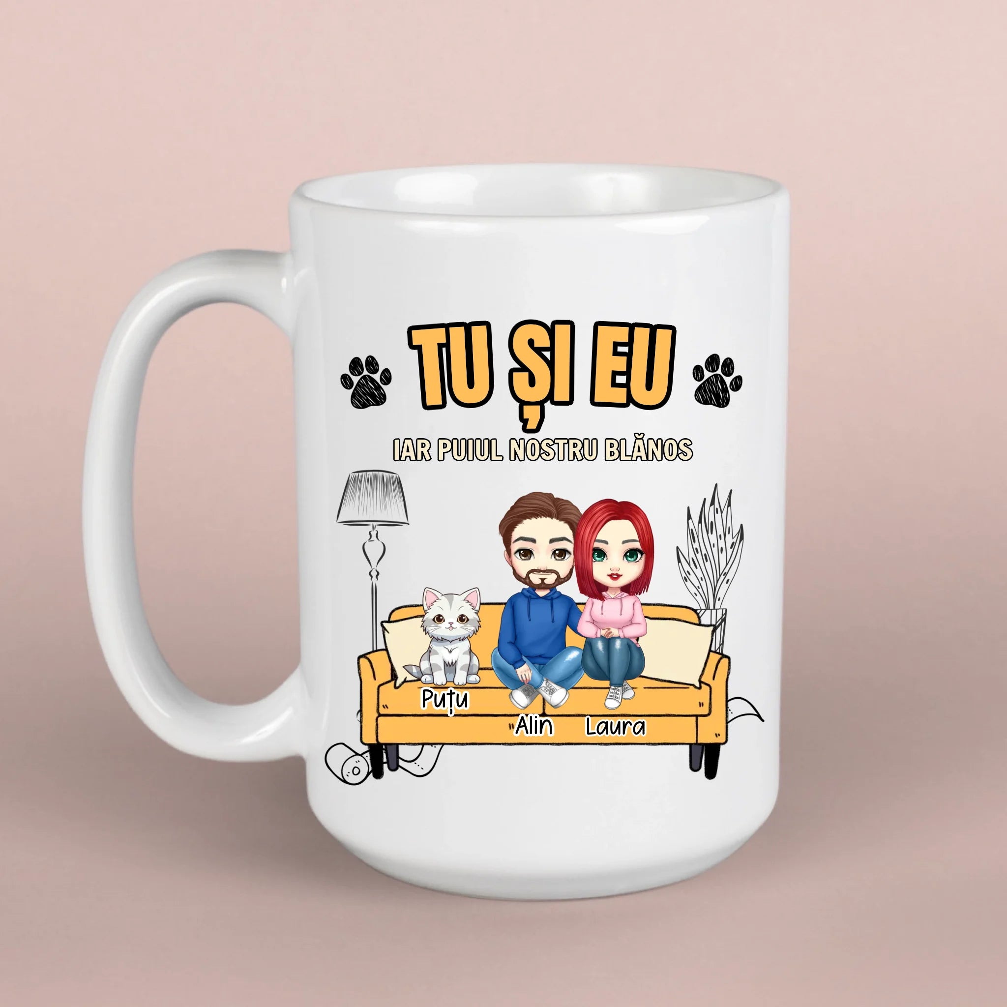 Tu și eu - cană cu animale de companie pentru cupluri