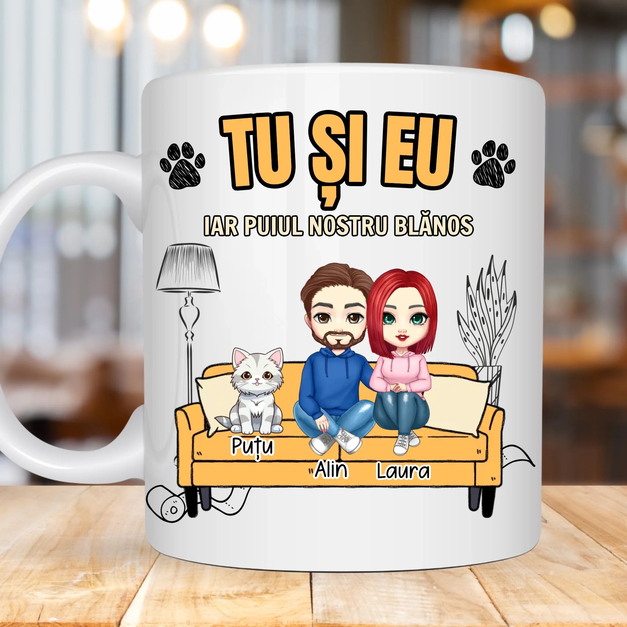 Tu și eu - cană cu animale de companie pentru cupluri