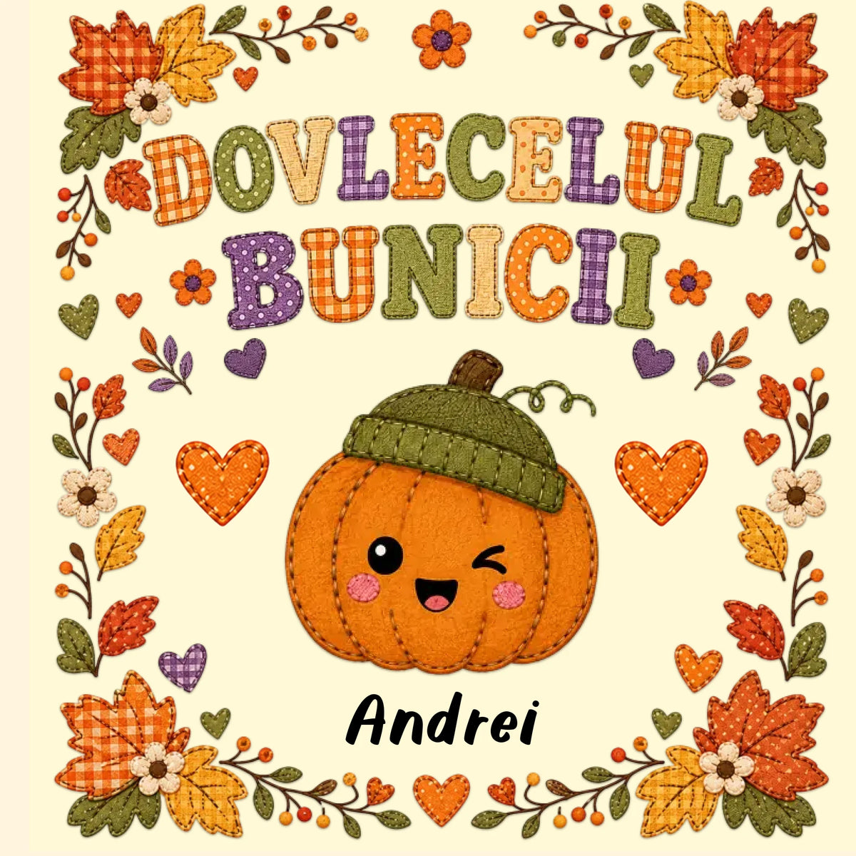Pernă de toamnă cu dovleceii