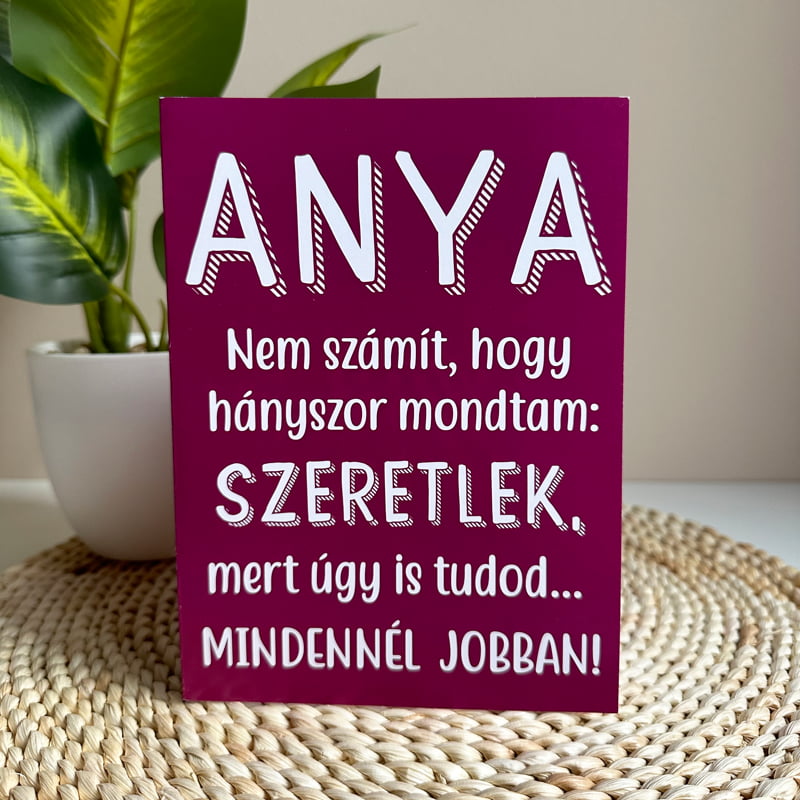 Szeretlek anya képeslap anyának