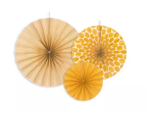 Sárga dekorációs rozetták 3 db