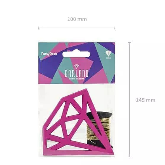 Fukszia színű gyémánt girland 1 méteres