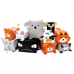 Állatos csomagolópapír, többféle mintával