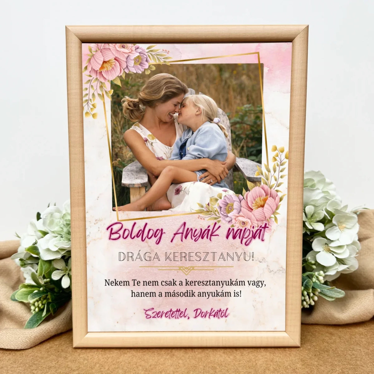 Anyák napi ajándék keresztanyának - fényképes falikép