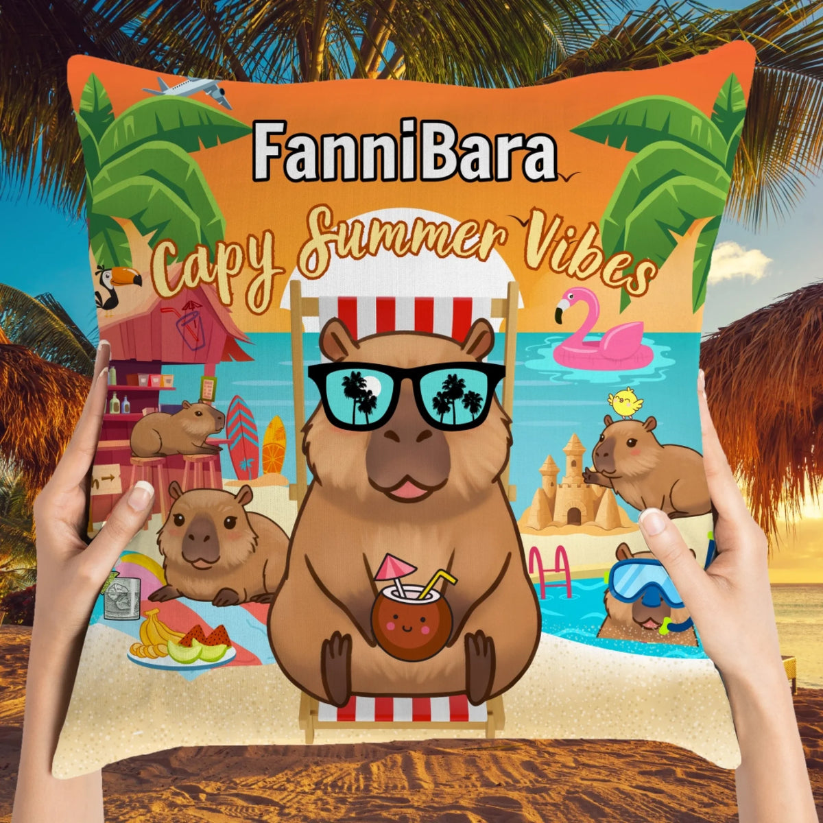 Capybara Summer Vibes párna