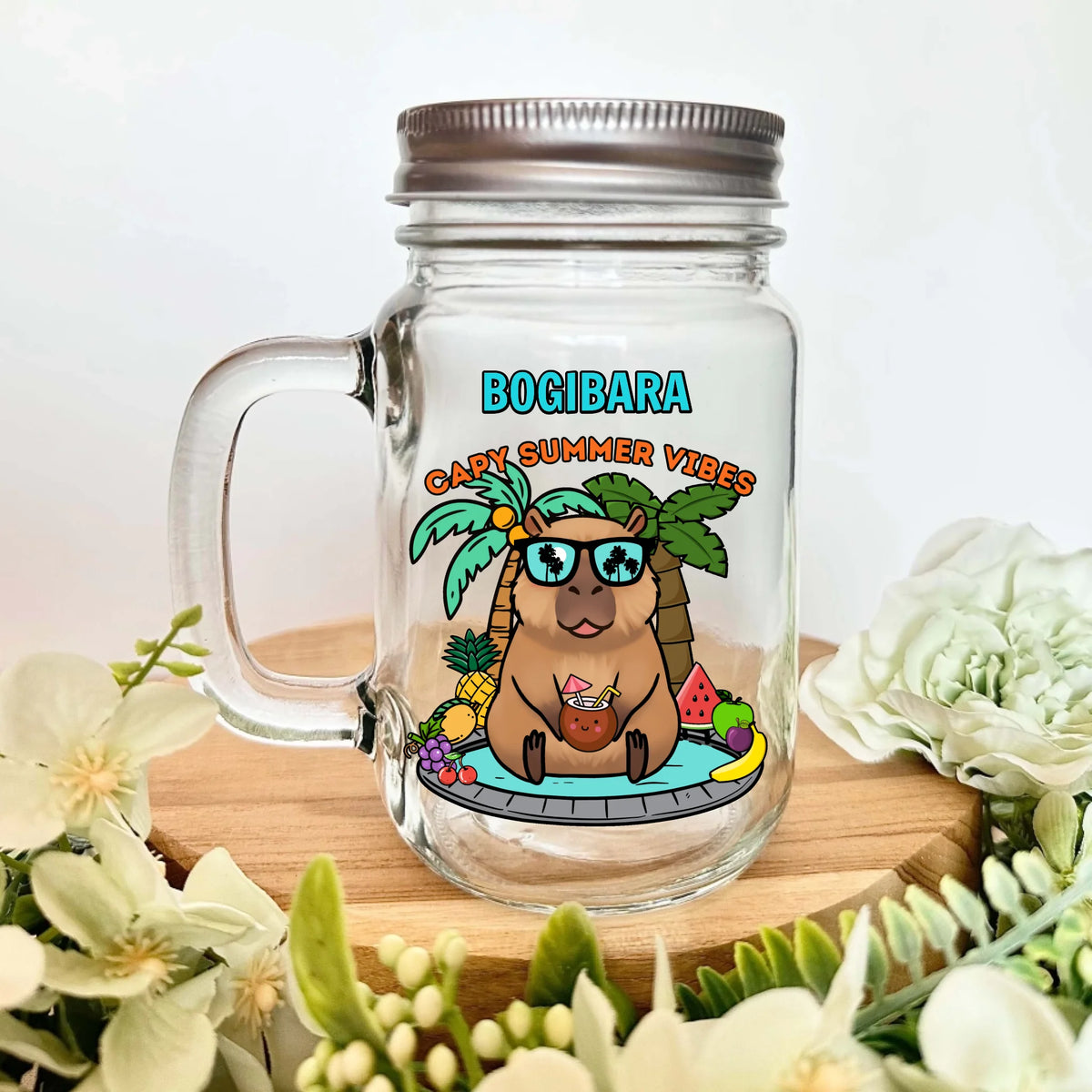 Capybara pool party limonádés pohár