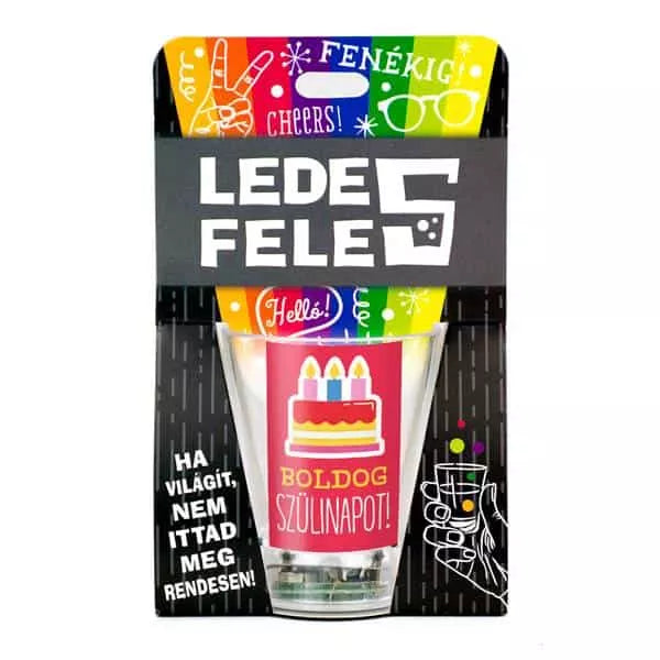 Ledes feles üveg, vicces felirattal, Boldog Szülinapot!