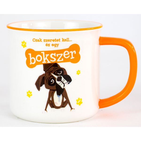 Kerámia bögre kutyás gazdiknak- Bokszer