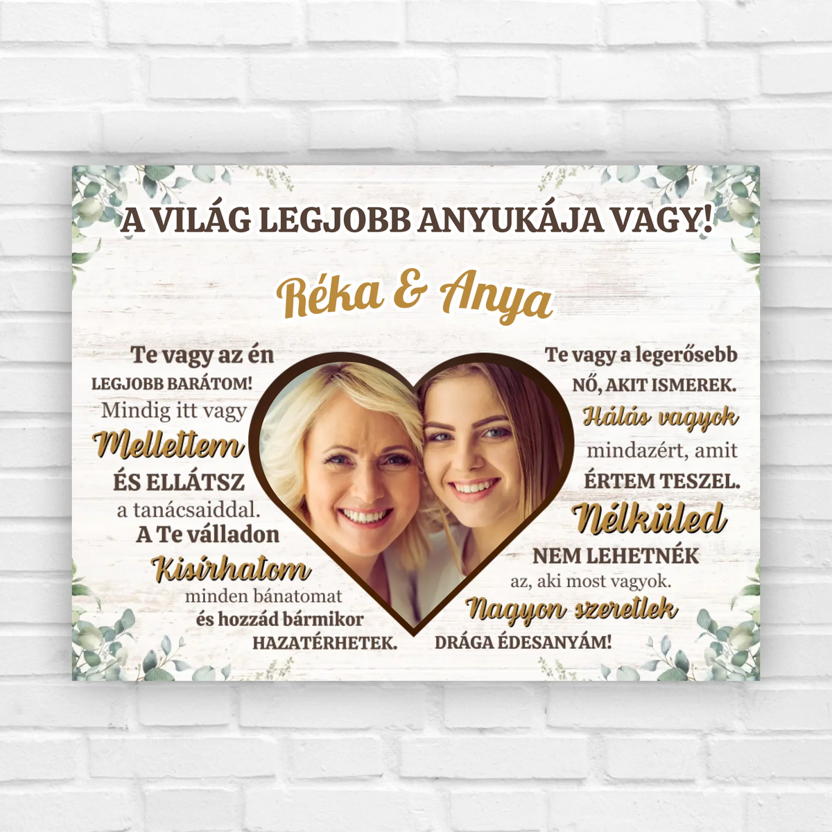 falikép anyák napjára saját fotóval