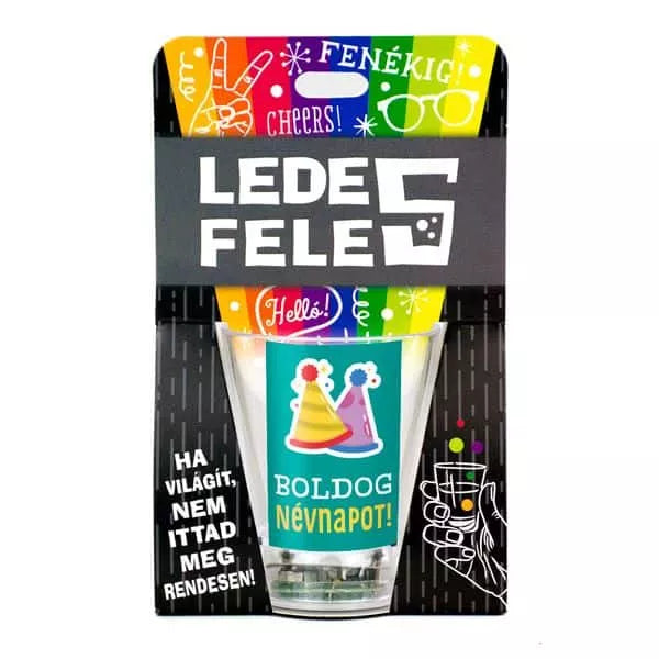 Ledes feles üveg, vicces felirattal, Boldog Névnapot!