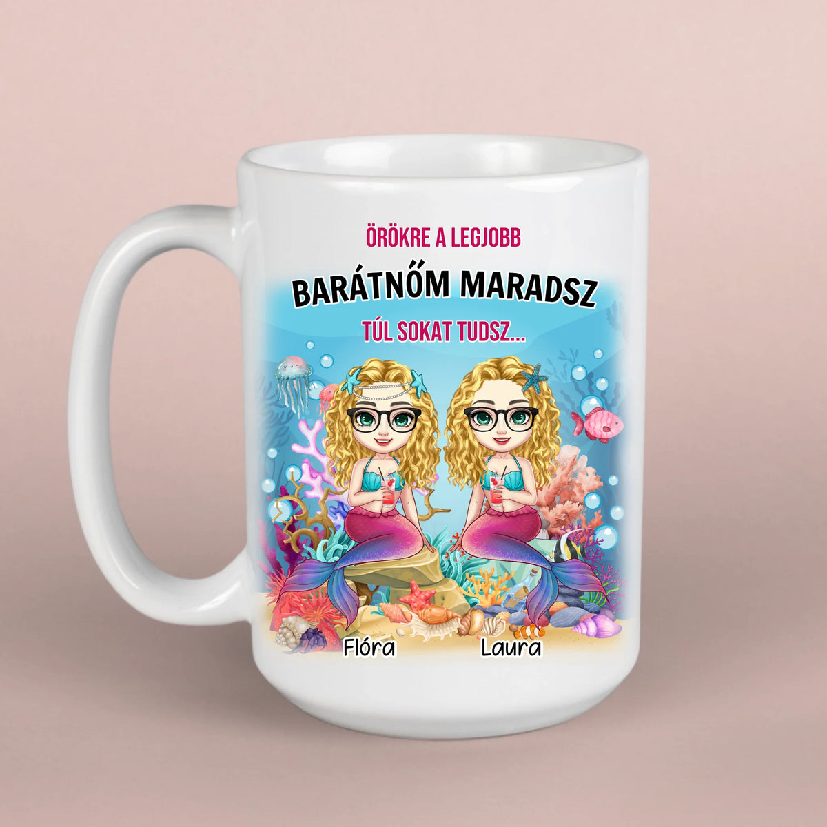 legjobb barátnő, hableányos bögre