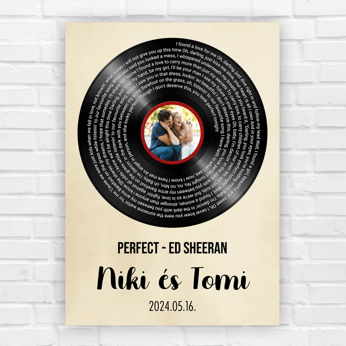 retro bakelit lemez keretben fényképpel